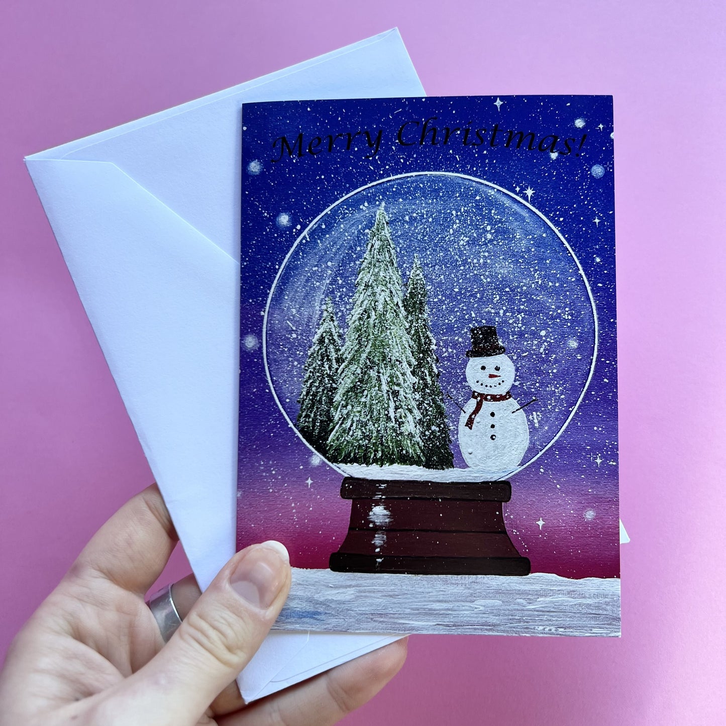 Christmas Card Pack, 2023 Designs, Acrylic Painting Christmas Cards Set, Snowglobe Card, Fox Card