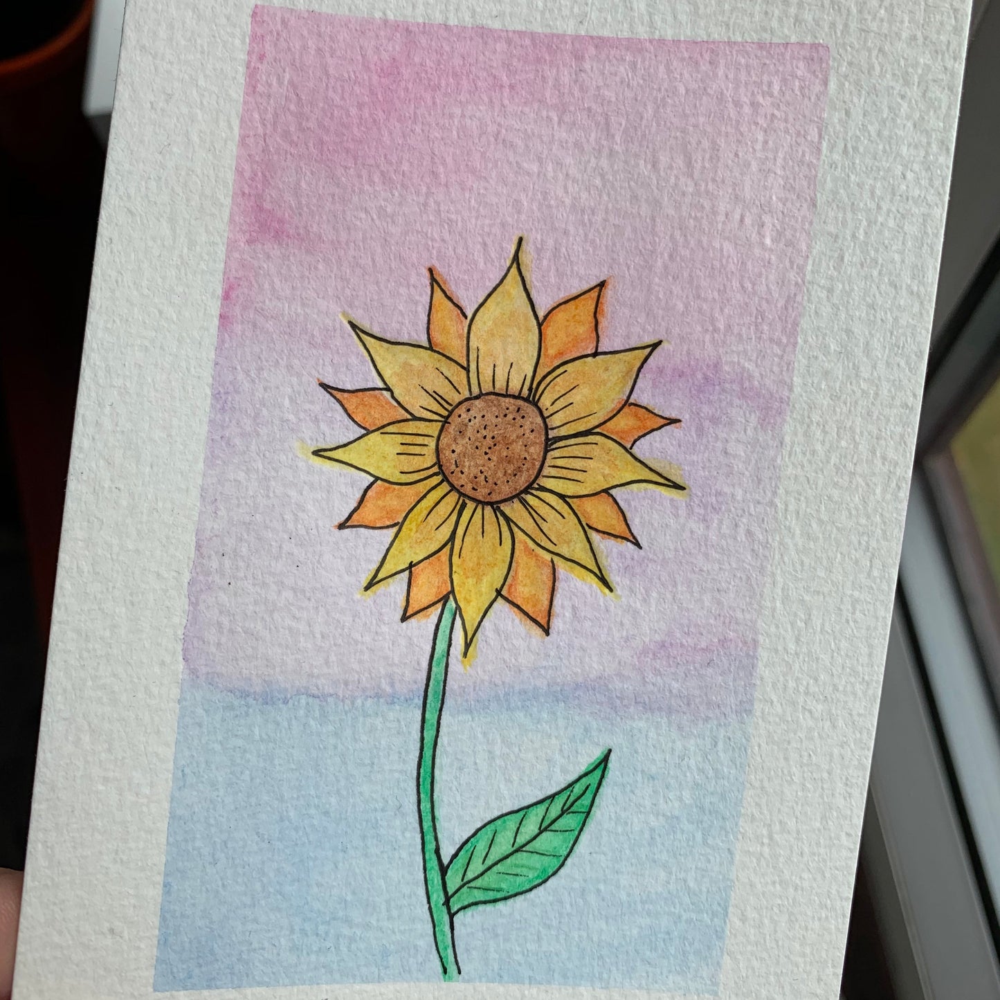 Sunflower Watercolour Postcards