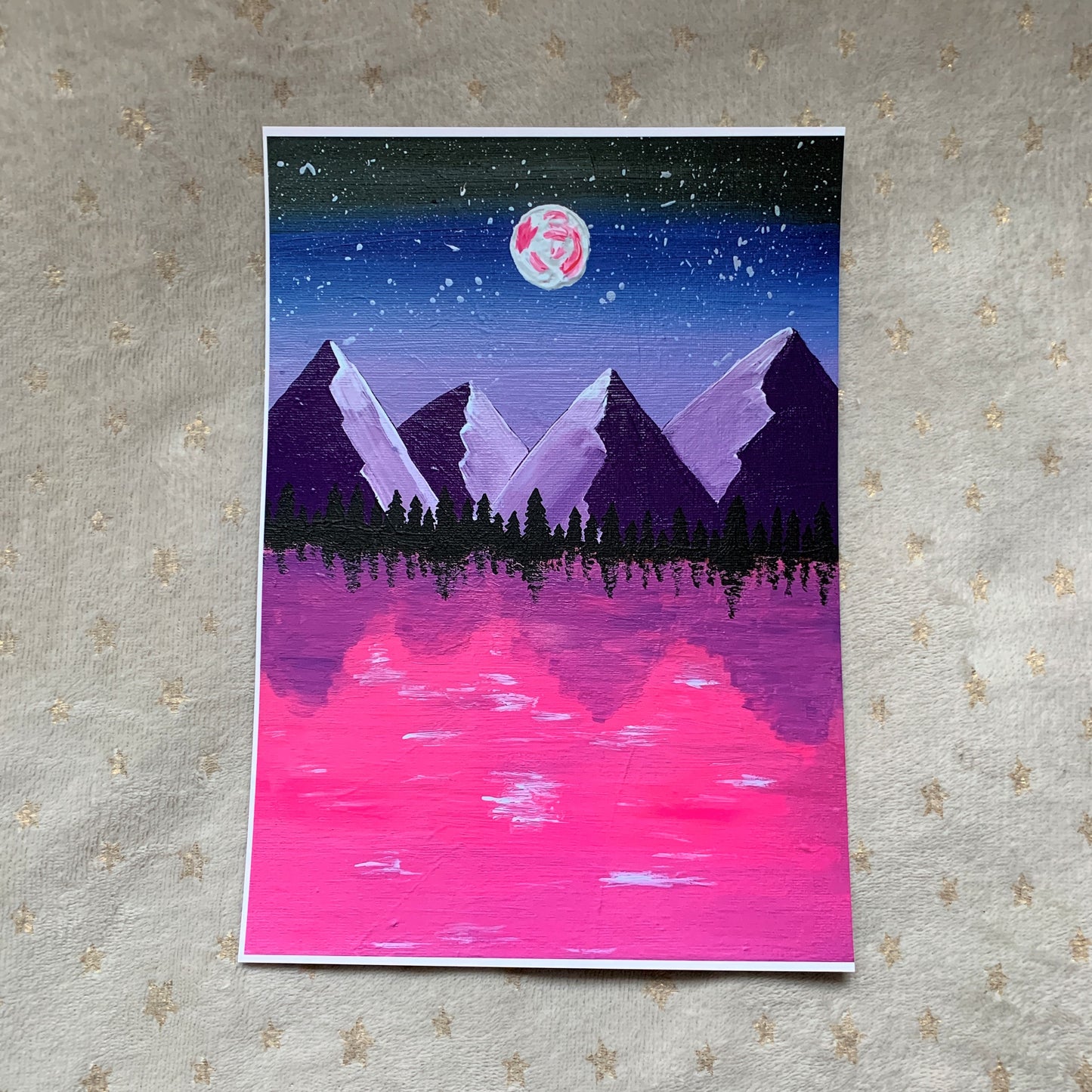 Pink Mountains Art Print, Digital Download