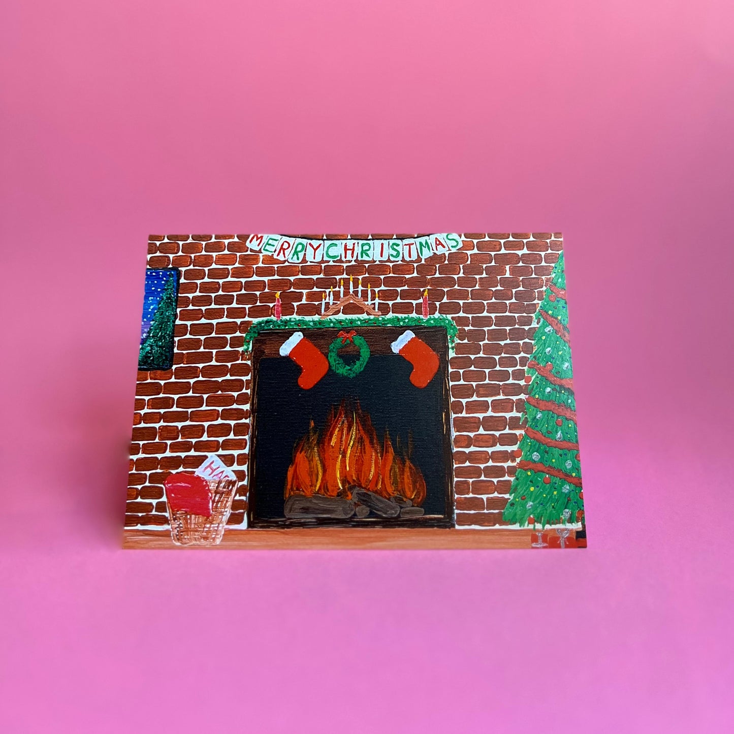 Christmas Card Pack, Acrylic Painting Christmas Cards Set