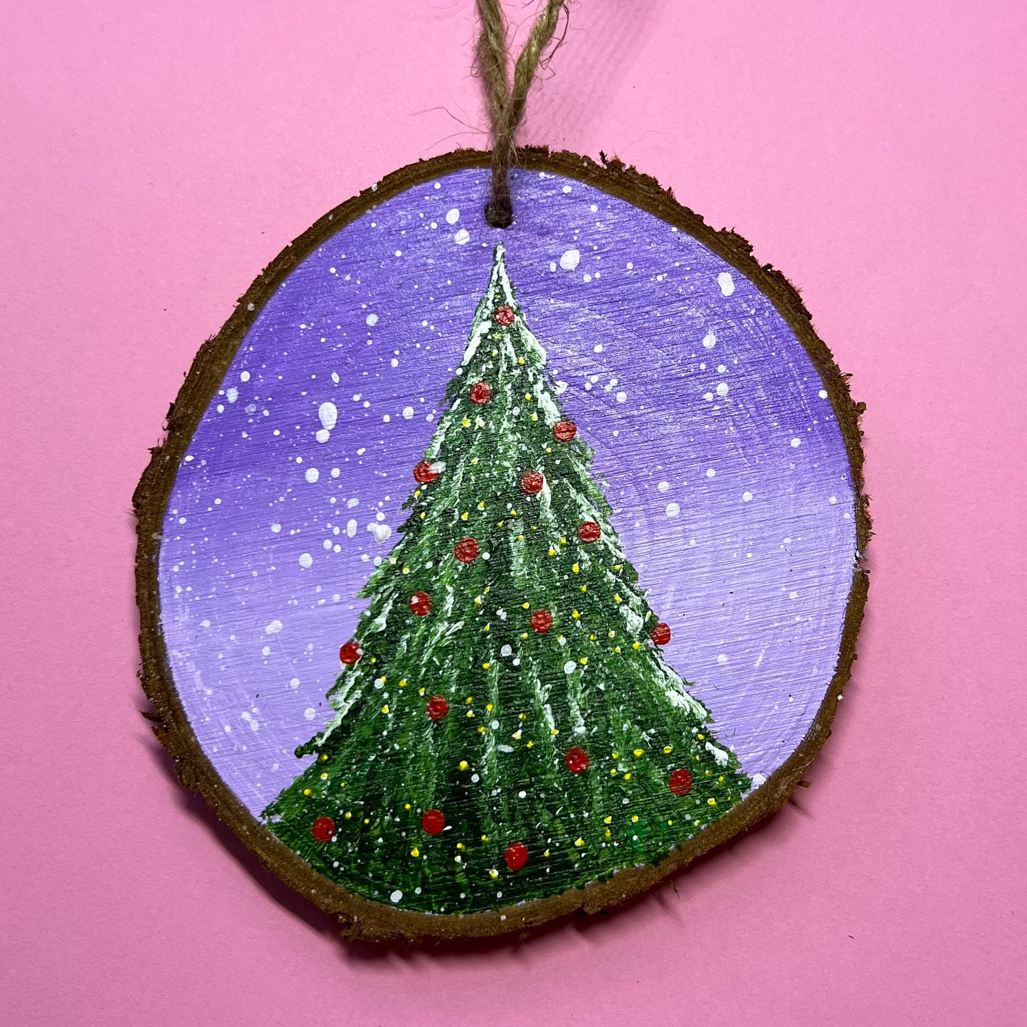 Christmas Tree Decoration, Hanging Wood Slice