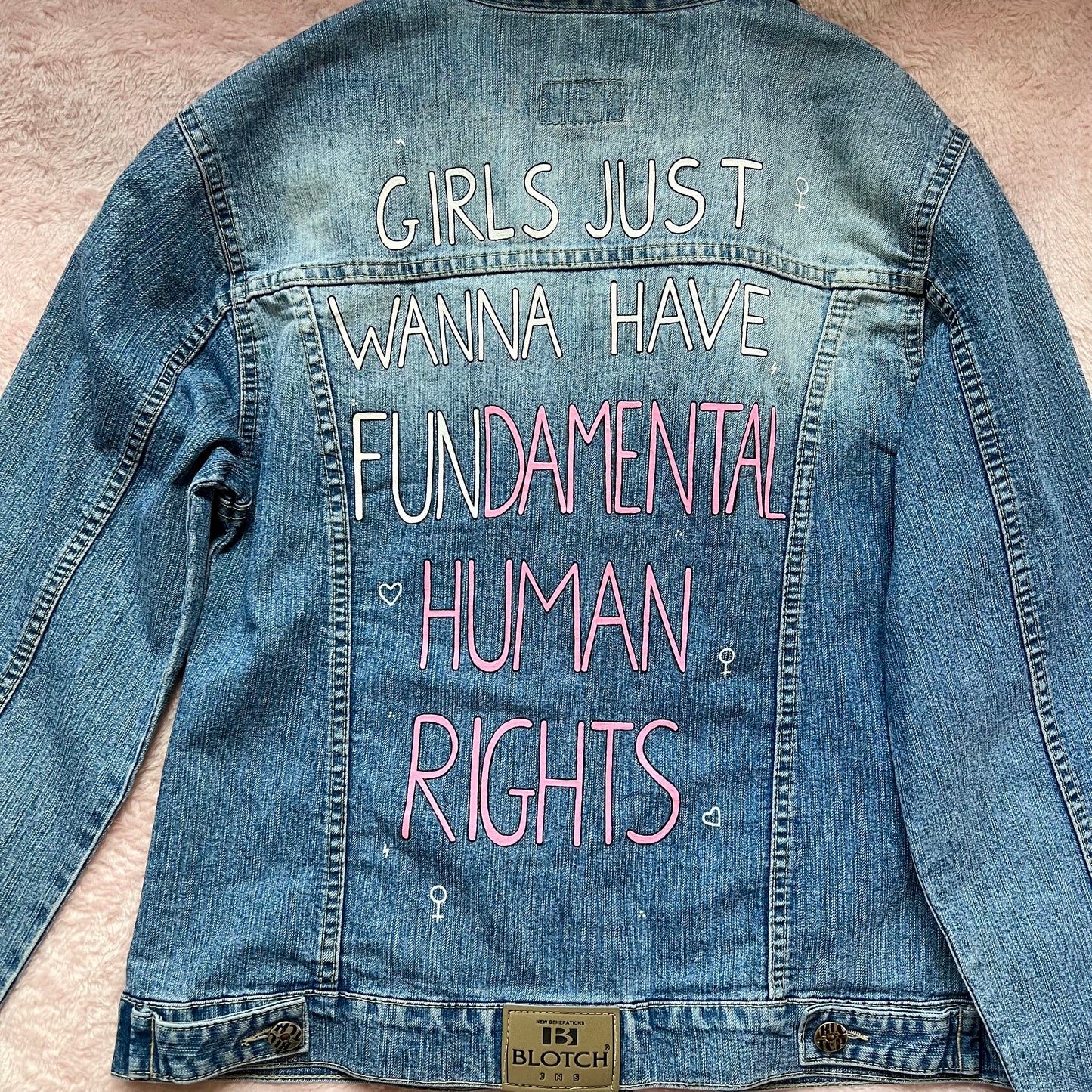 Feminism Quote Jacket, Custom Denim Jacket