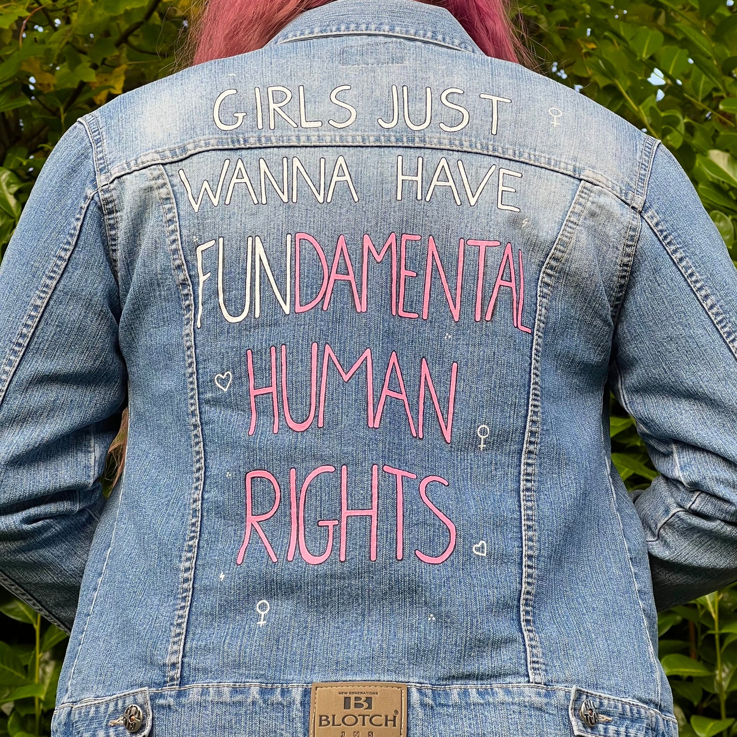 Feminism Quote Jacket, Custom Denim Jacket