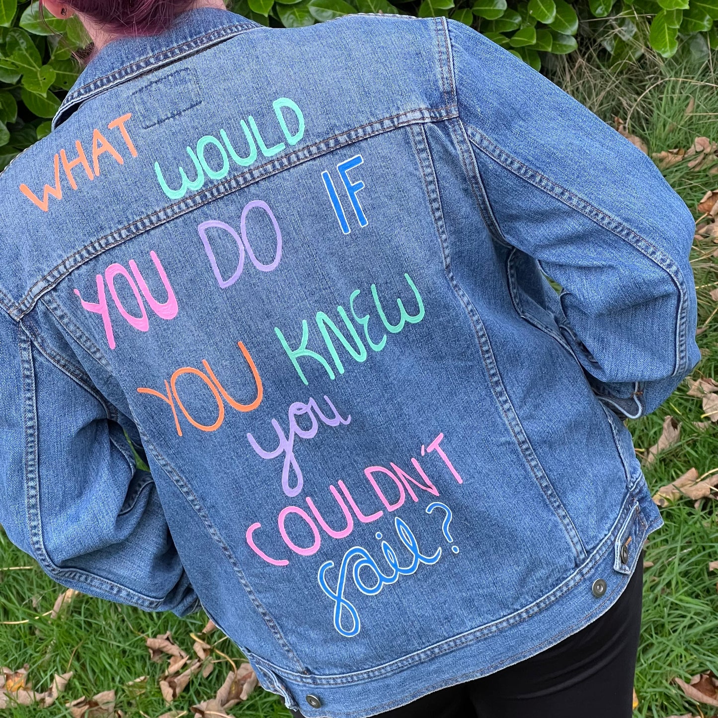 Motivational Quote Jacket, Custom Denim Jacket
