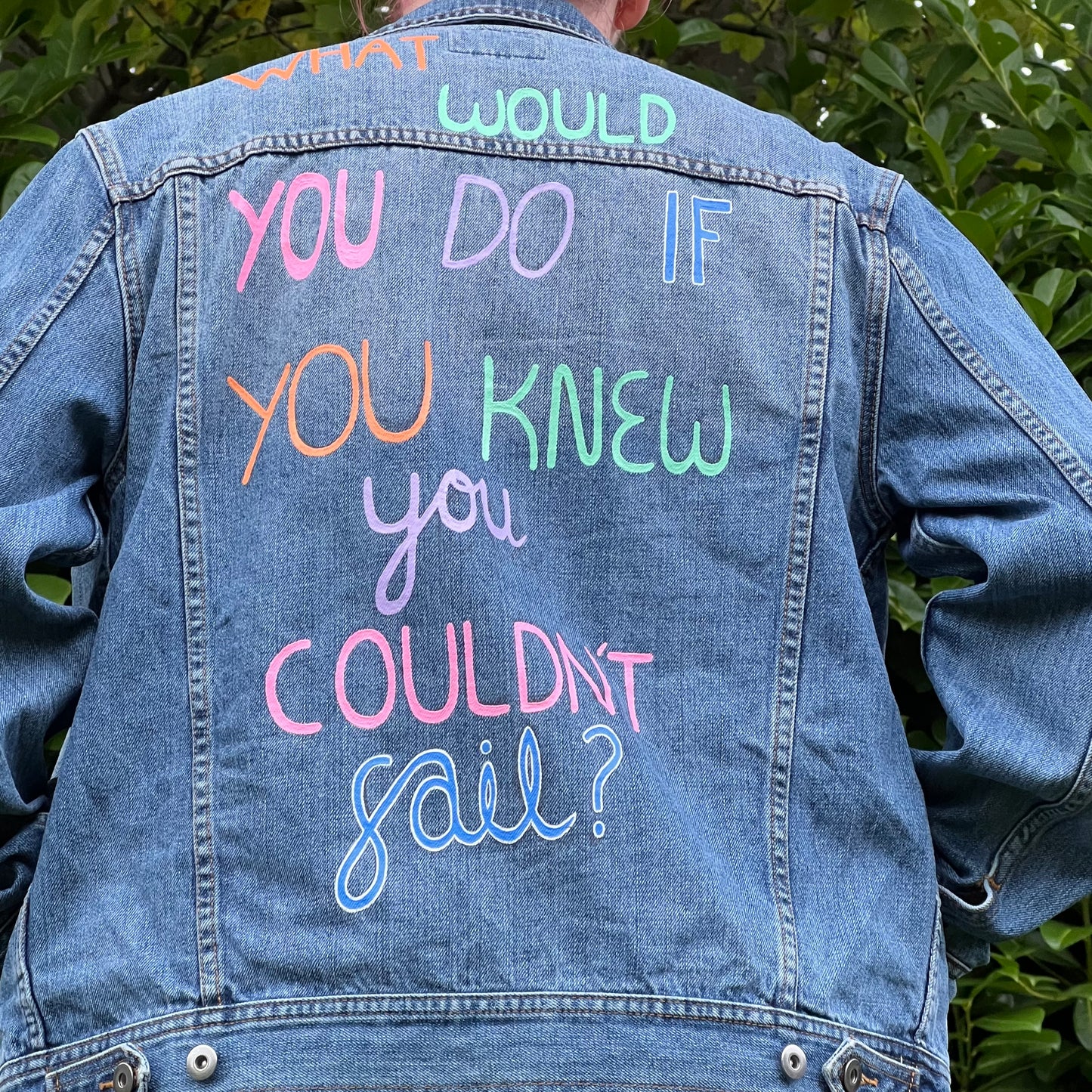 Motivational Quote Jacket, Custom Denim Jacket