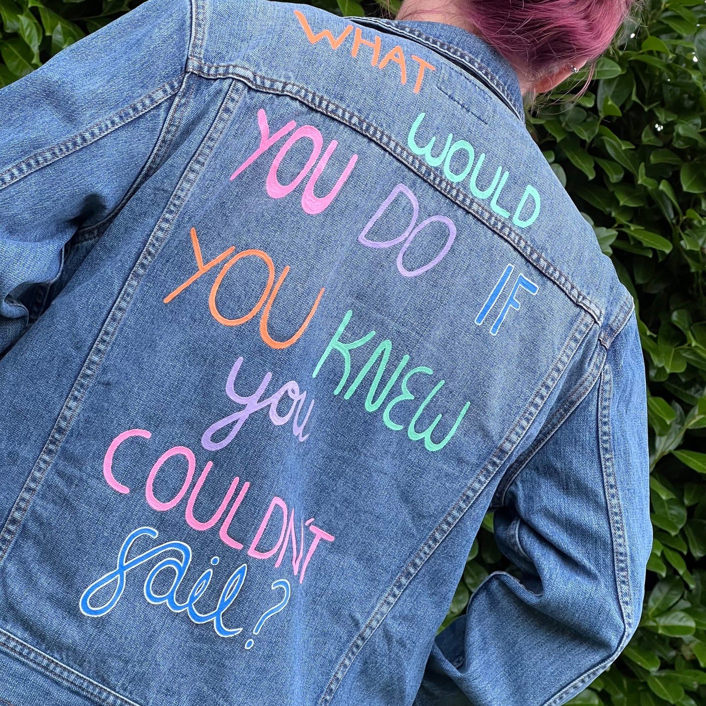 Motivational Quote Jacket, Custom Denim Jacket