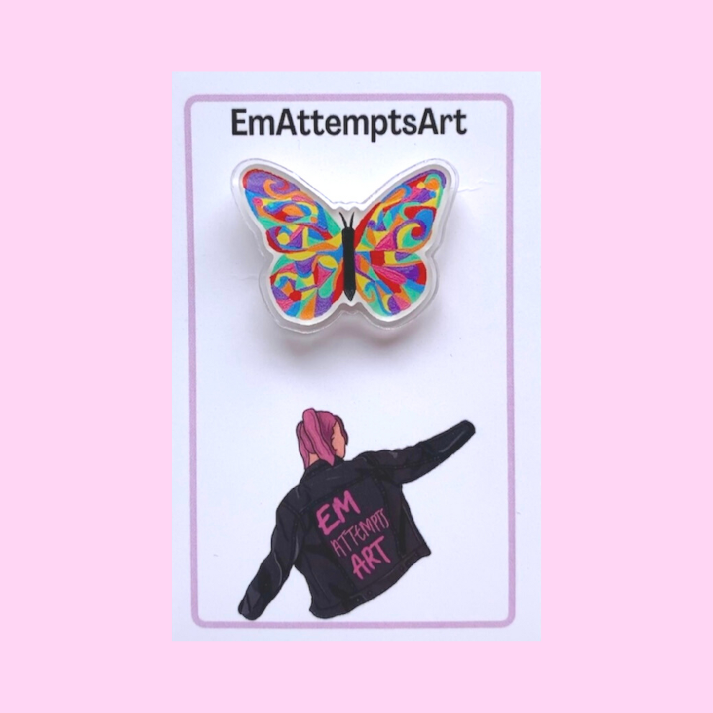 Butterfly Pin Badge, Rainbow Badge