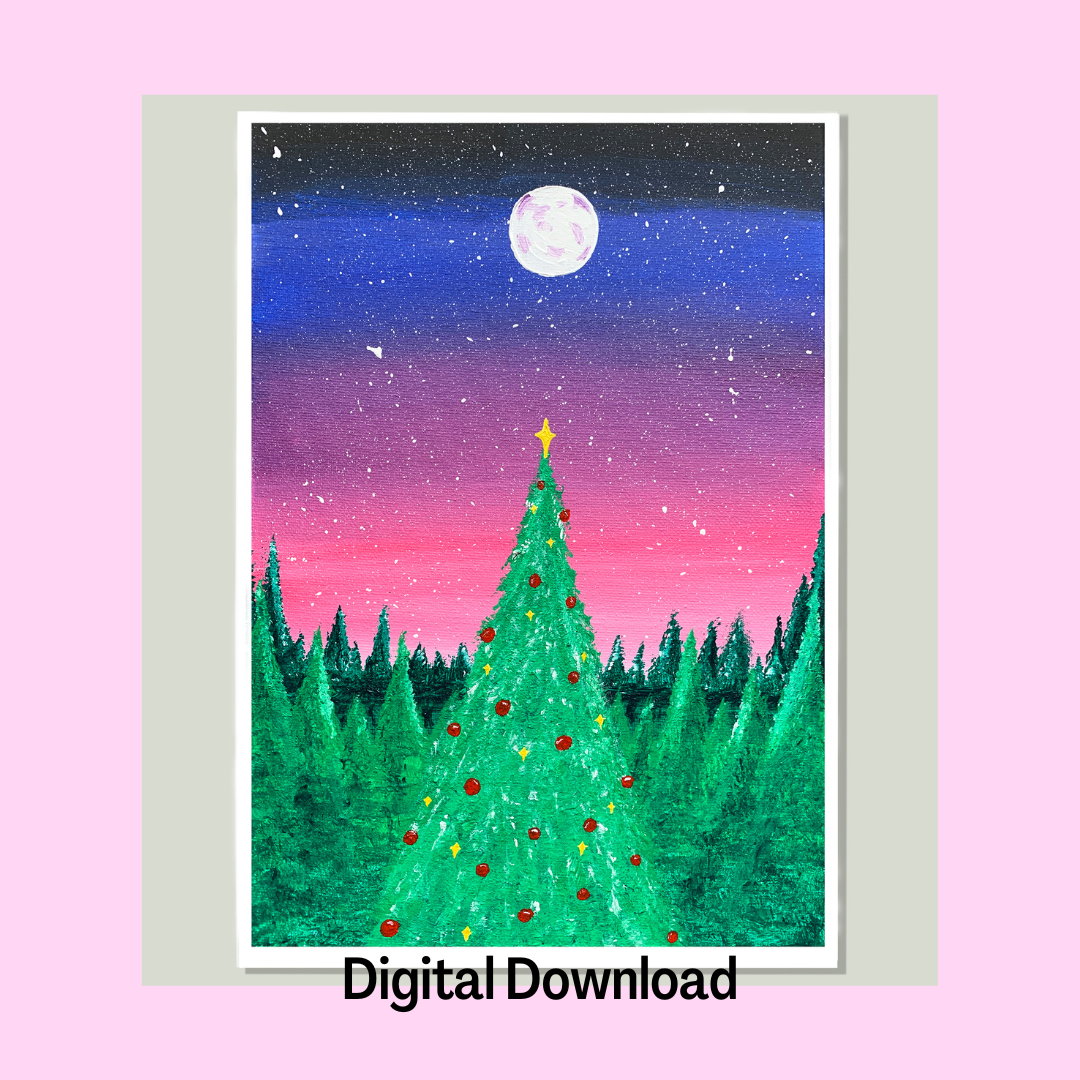 Christmas Tree Art Print, Digital Download