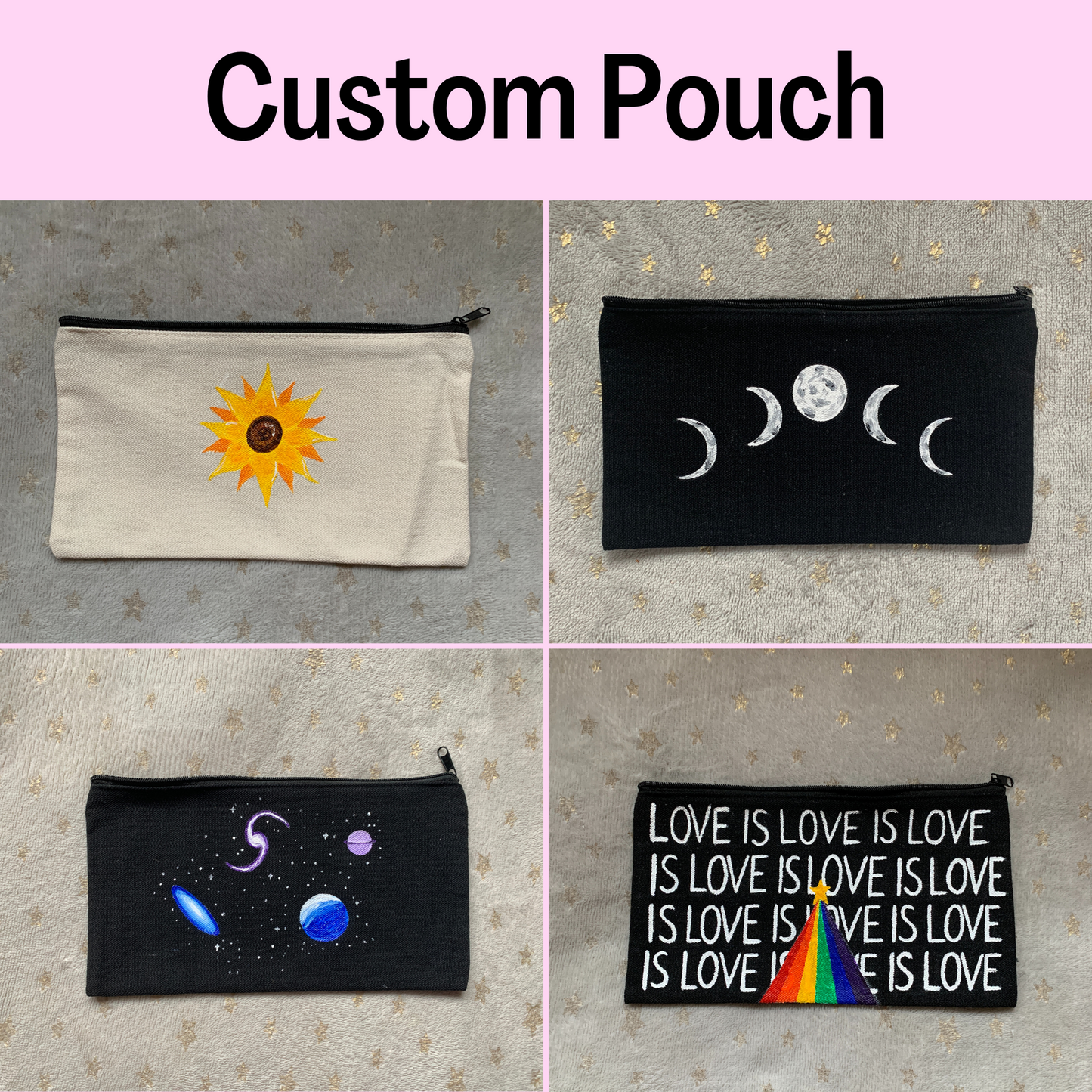 Custom Make Up Bag/Pencil Case, Personalised Pouch
