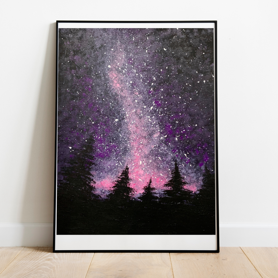Pink Galaxy Art Print, Digital Download