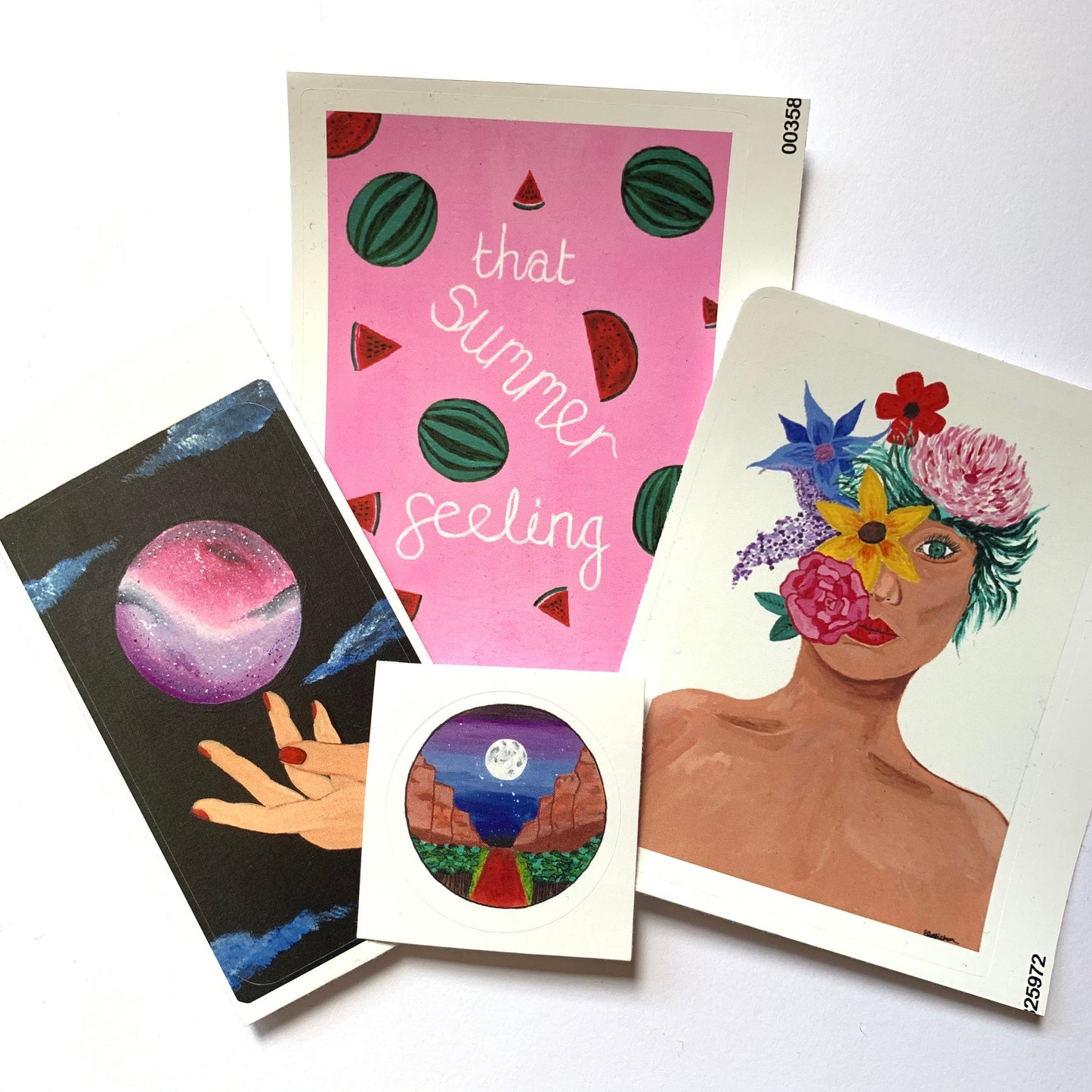 Art Sticker Pack, Surprise Sticker Selection of 5 Stickers