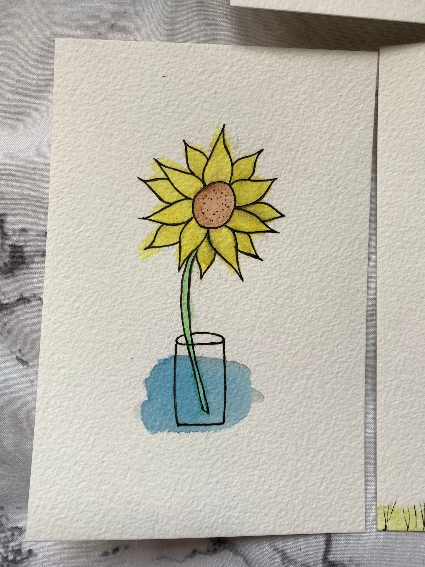 Sunflower Watercolour Postcards