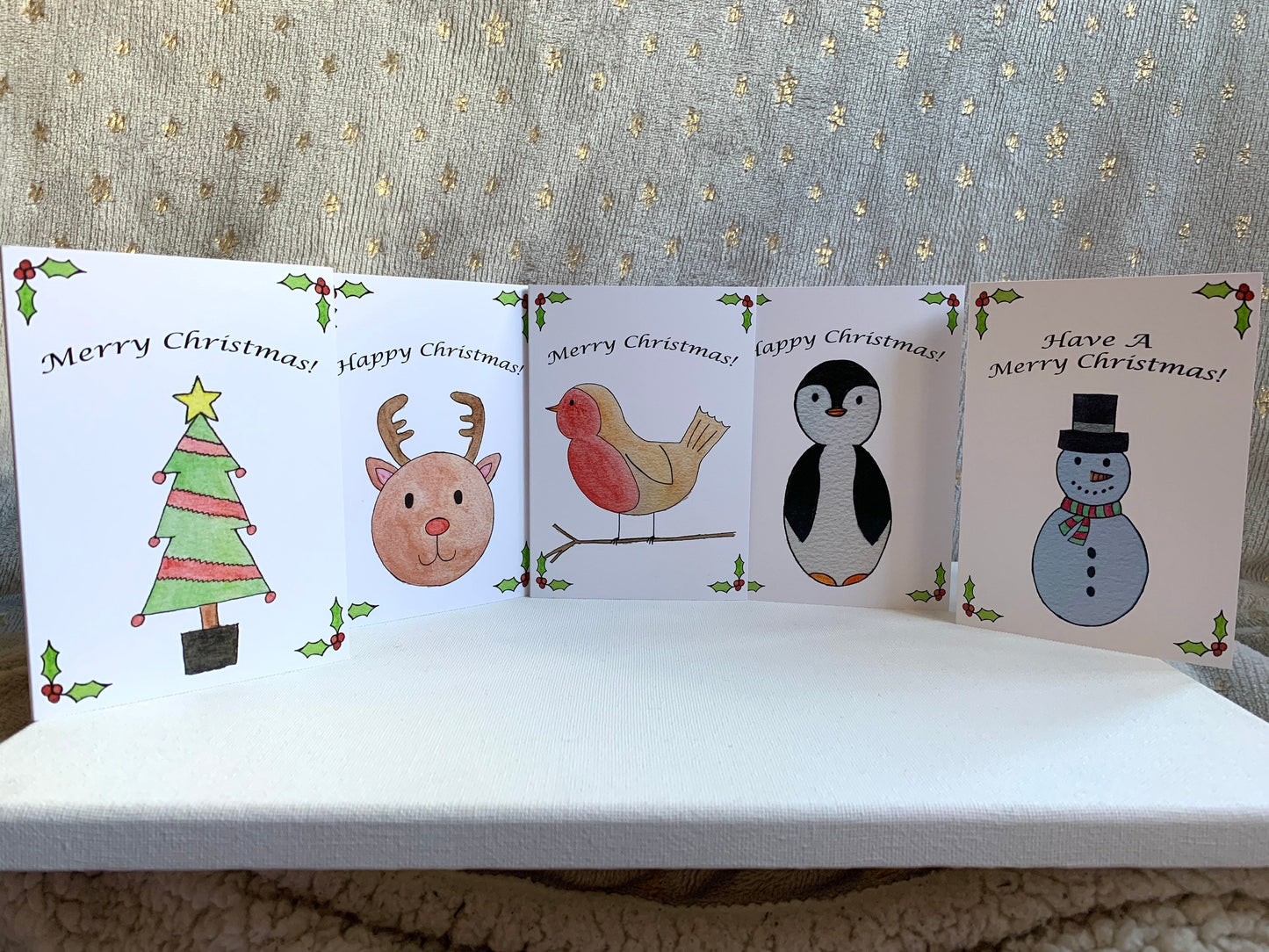 Christmas Card Pack, Watercolour Christmas Cards