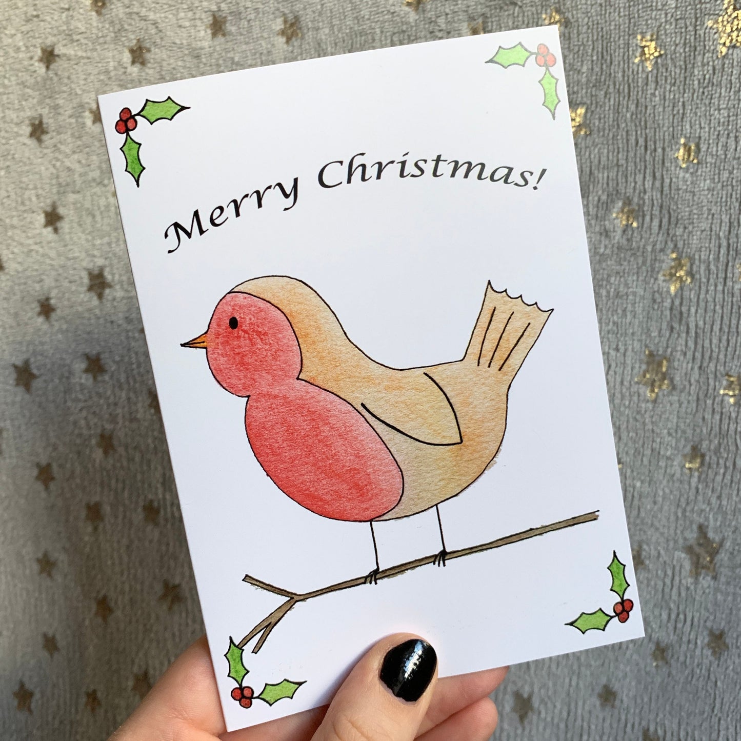 Robin Christmas Card, Watercolour Christmas Card