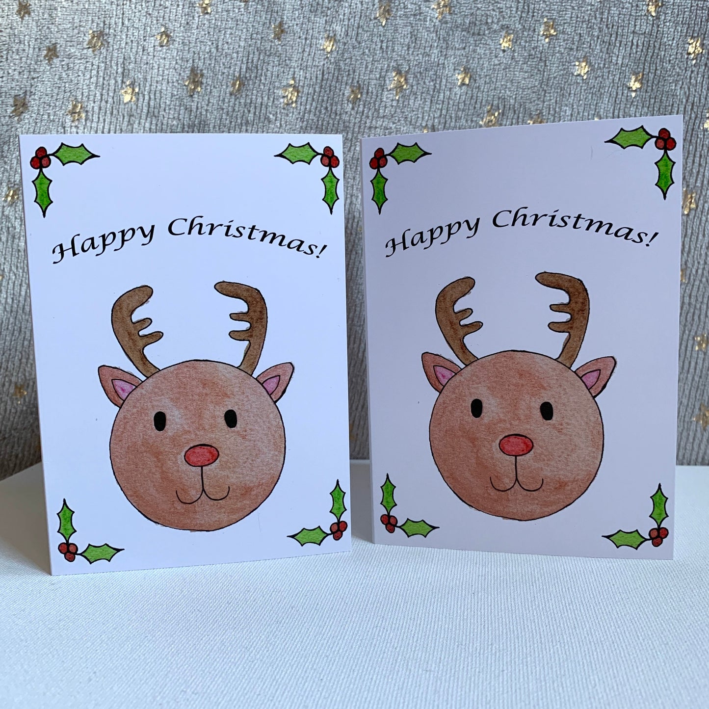 Reindeer Christmas Card, Watercolour Christmas Card