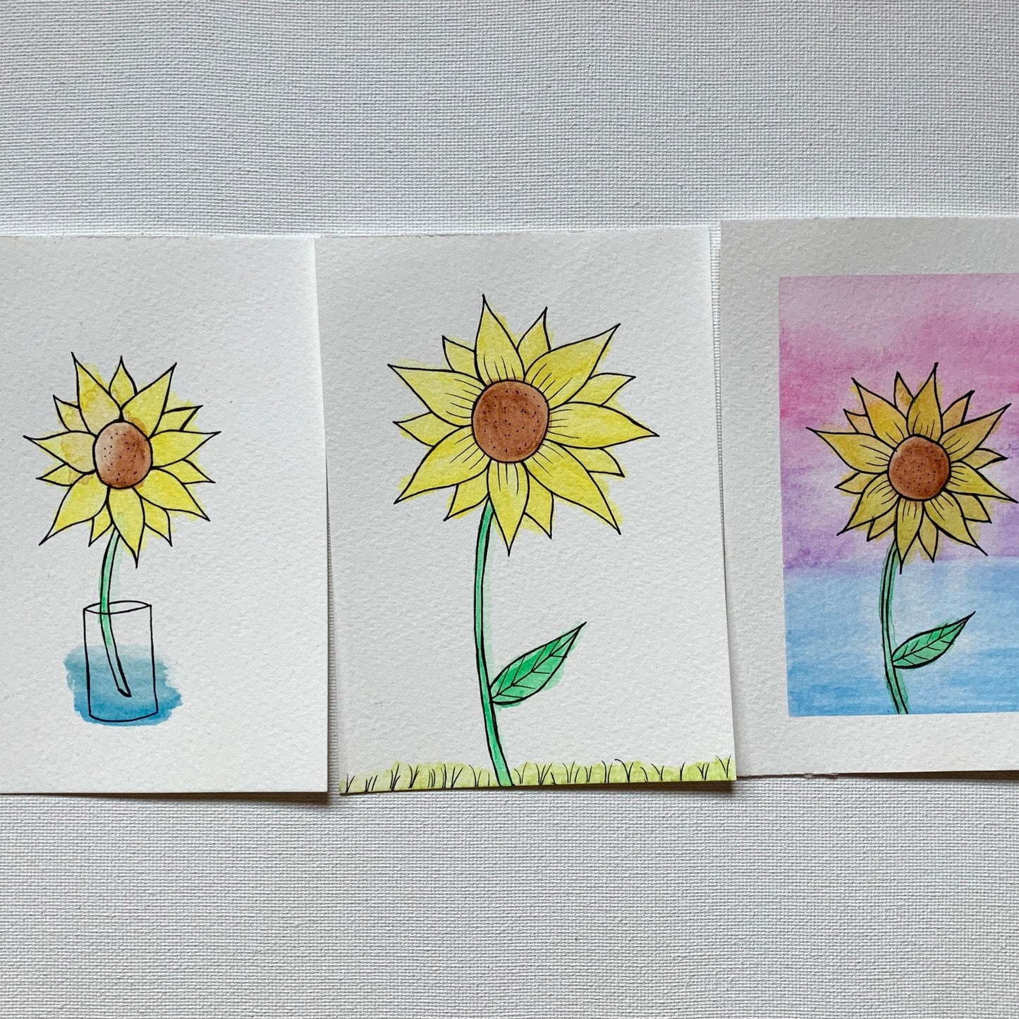 Sunflower Watercolour Postcards
