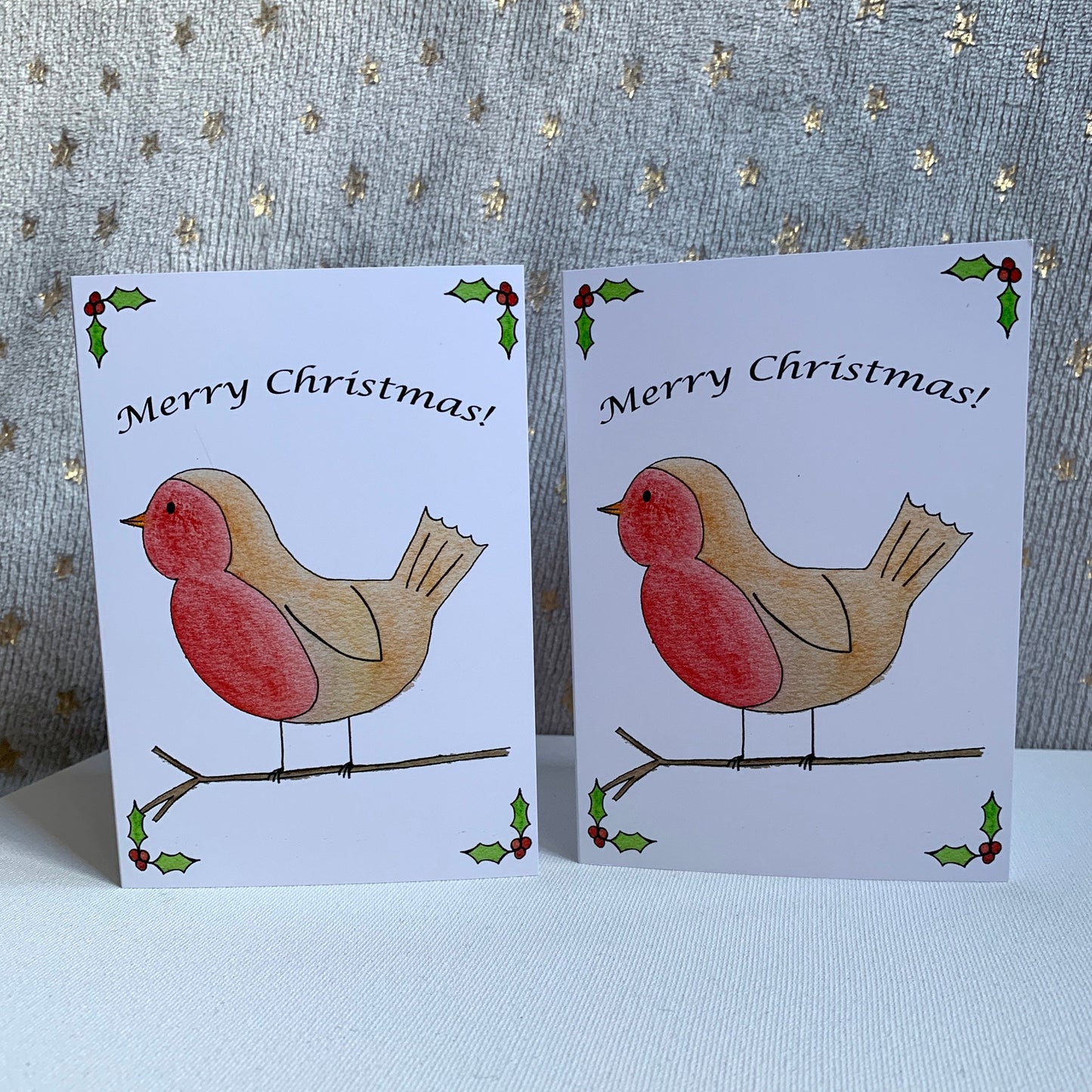 Robin Christmas Card, Watercolour Christmas Card