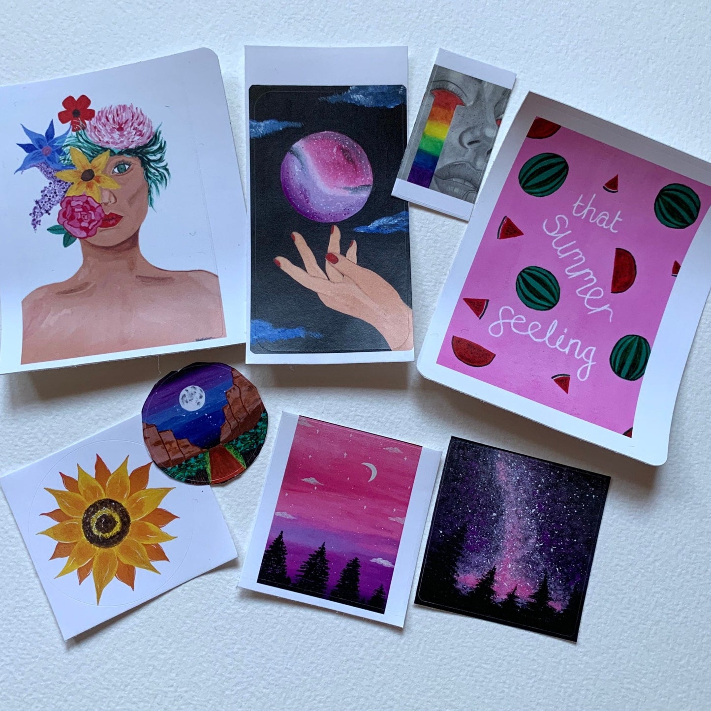 Art Sticker Pack, Surprise Sticker Selection of 5 Stickers