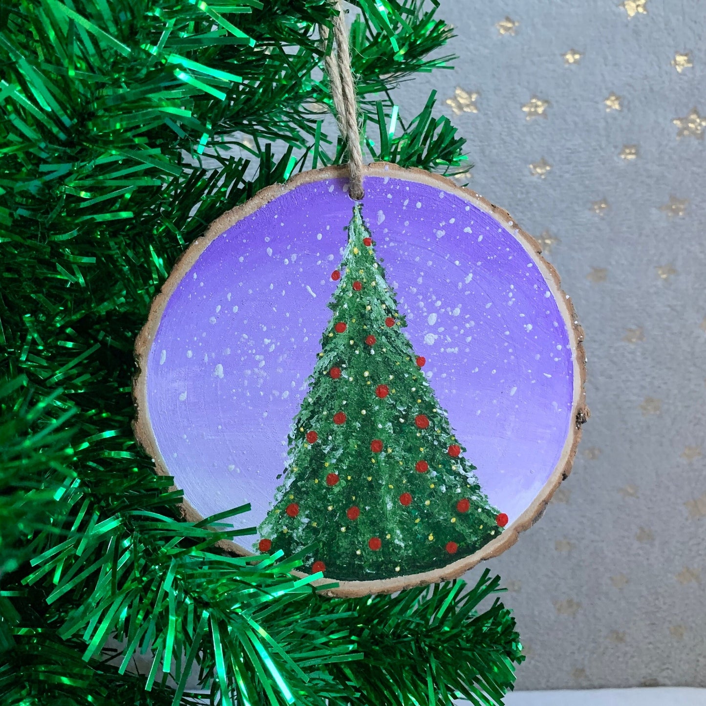Christmas Tree Decoration, Hanging Wood Slice
