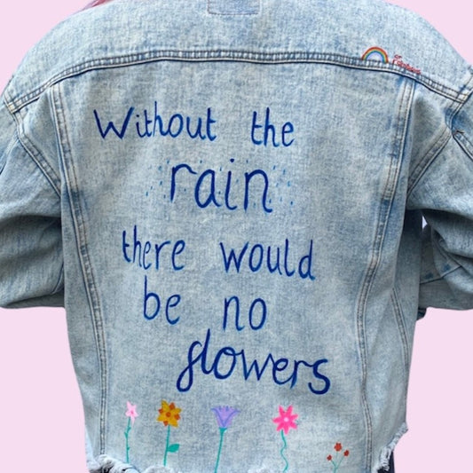 Positive Quote Custom Denim Jacket