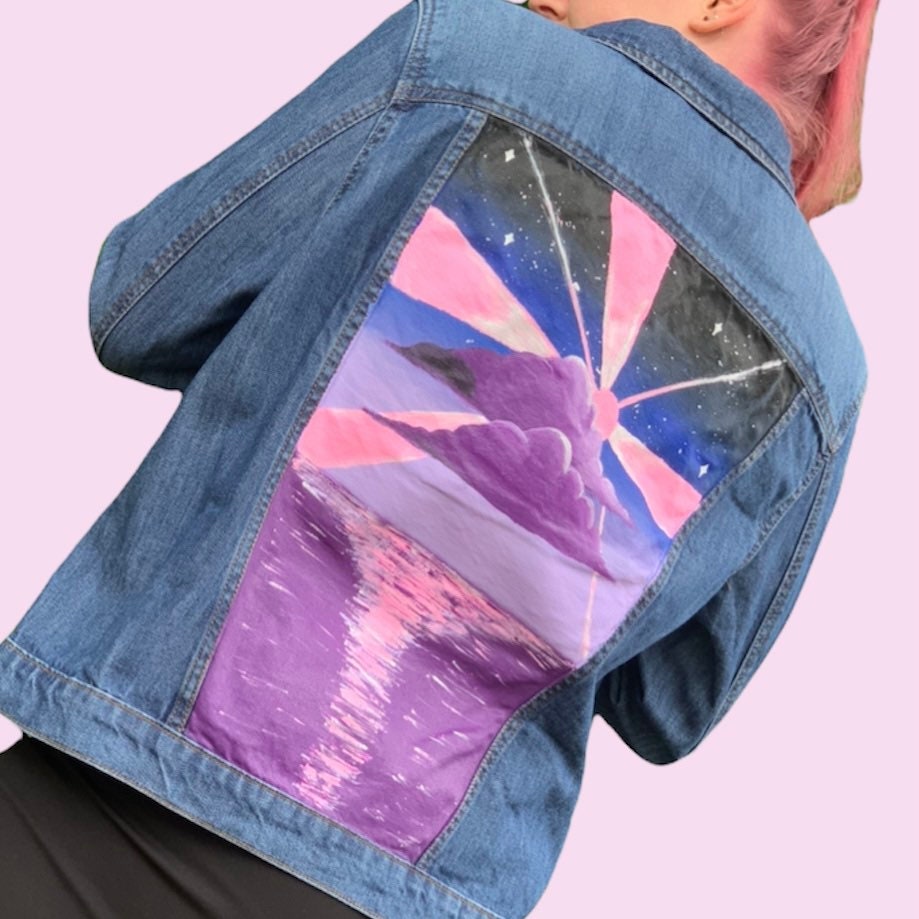 Purple Sunset Custom Denim Jacket