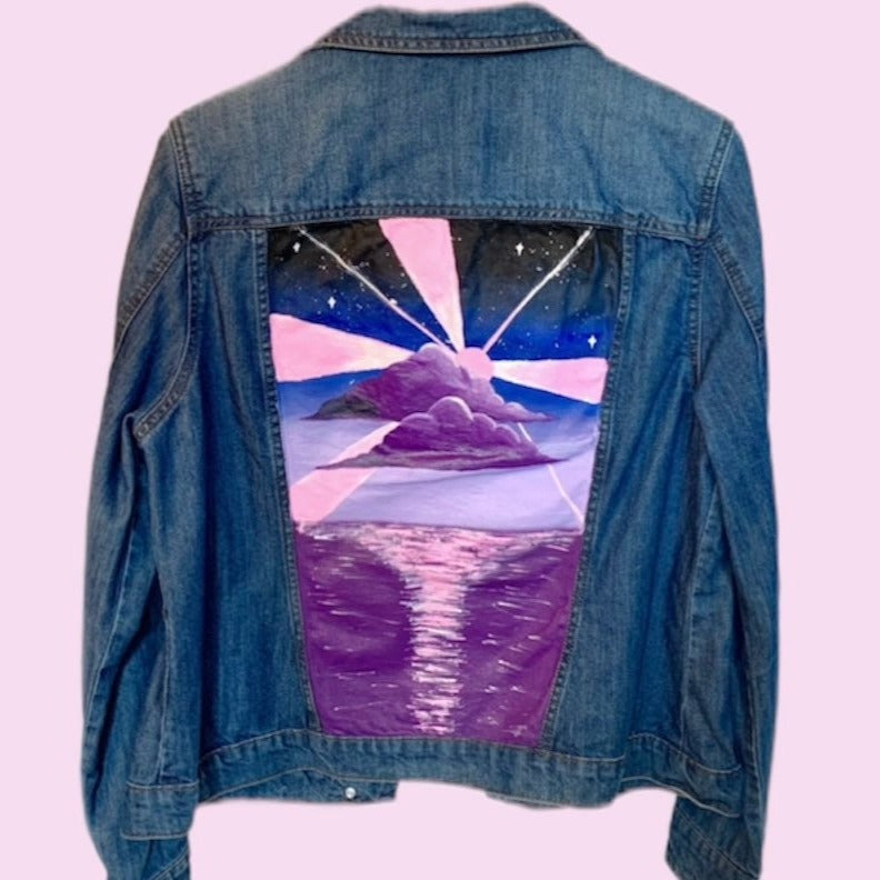 Purple Sunset Custom Denim Jacket