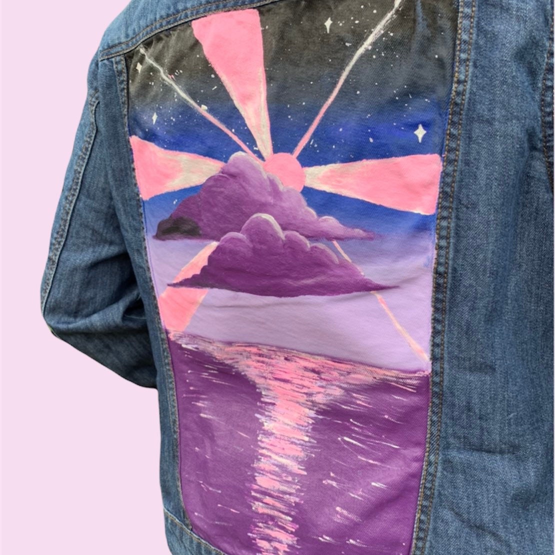Purple Sunset Custom Denim Jacket