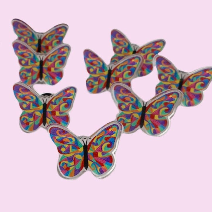 Butterfly Pin Badge, Rainbow Badge