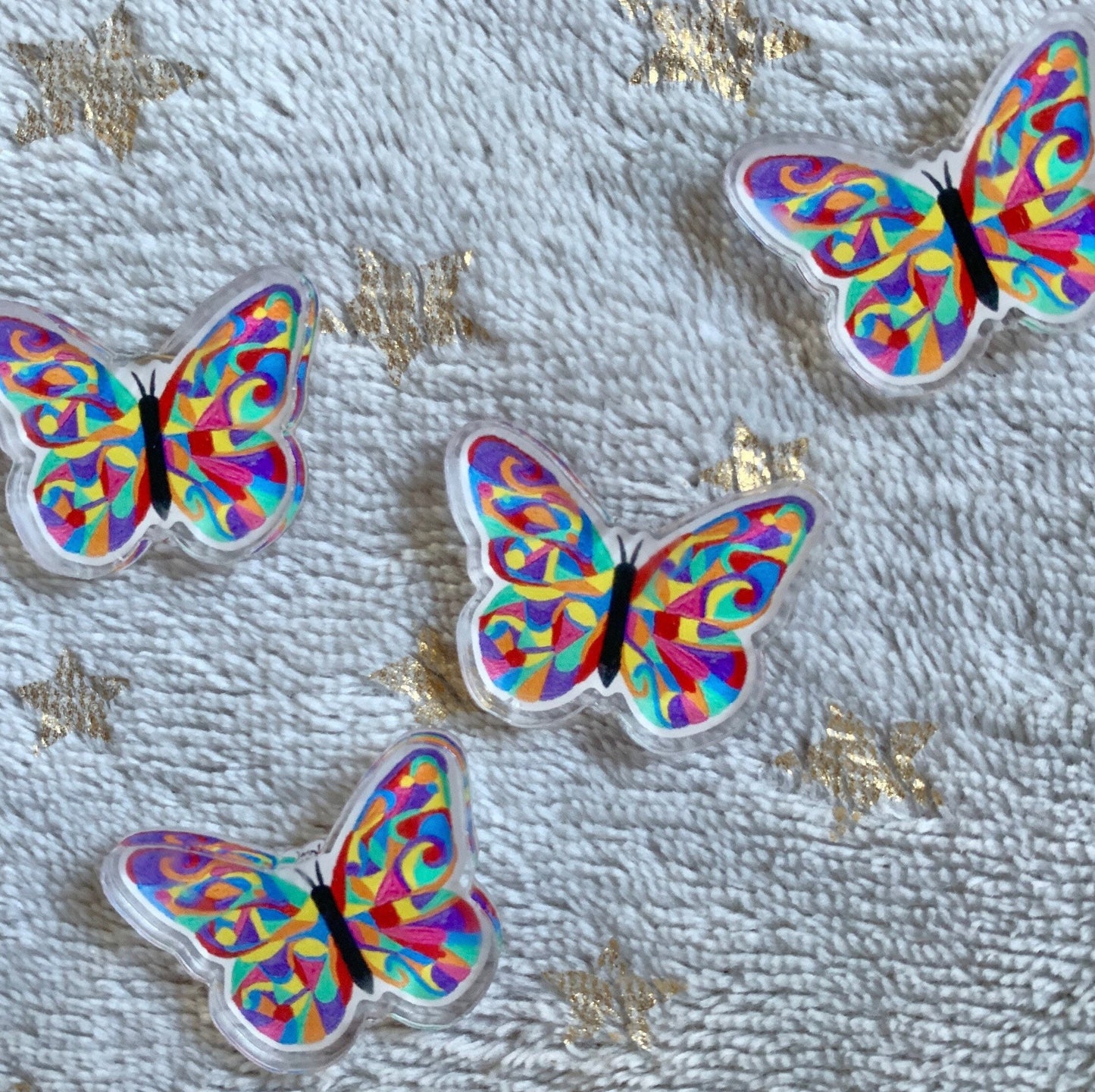 Butterfly Pin Badge, Rainbow Badge
