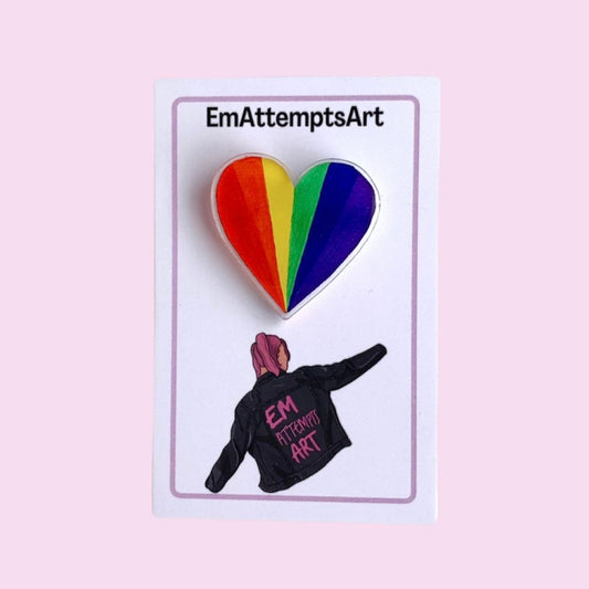 Pride Heart Pin Badge, LGBTQ+ Pride