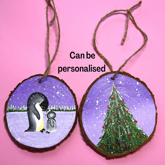 Christmas Tree Decoration Set, Christmas Hanging Wooden Slice