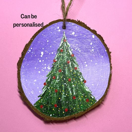 Christmas Tree Decoration, Hanging Wood Slice