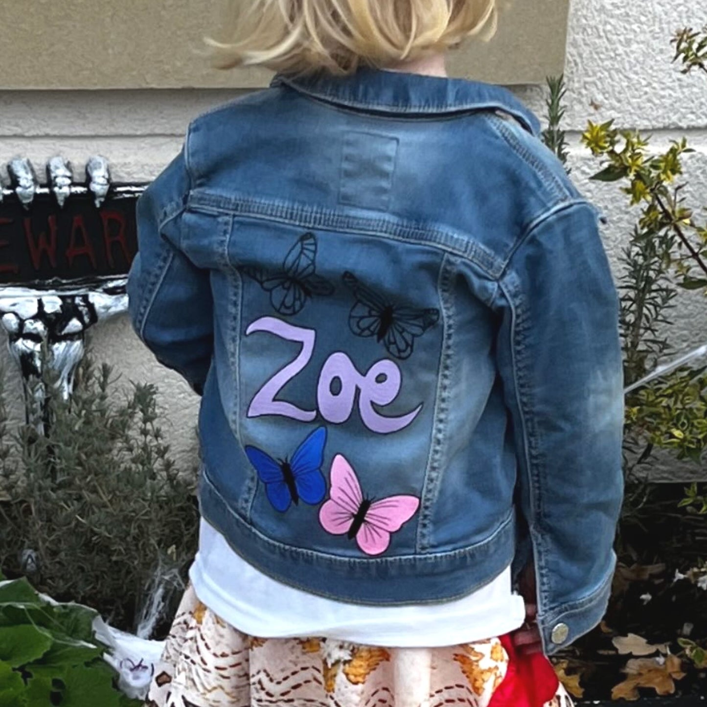 Kids Custom Painted Denim Jacket, Personalised Jackets