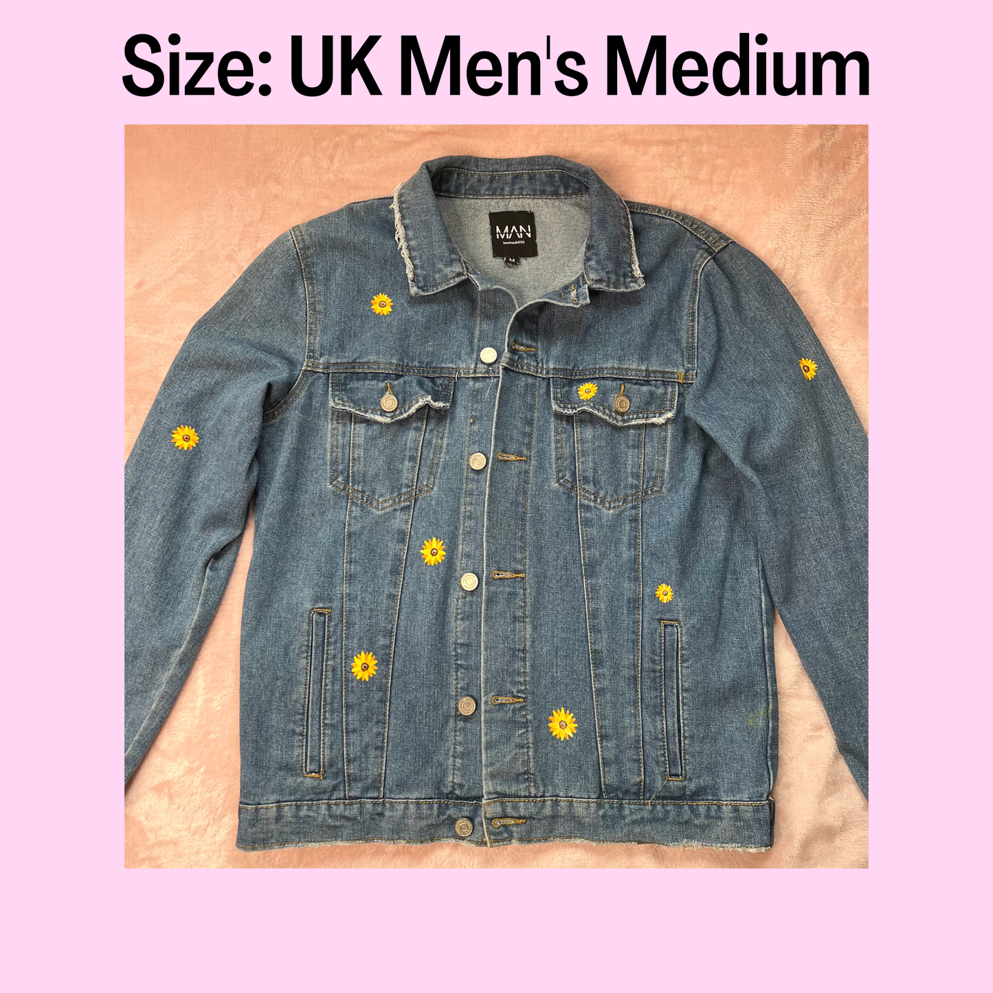 Mini Sunflowers Jacket, Custom Denim Jacket