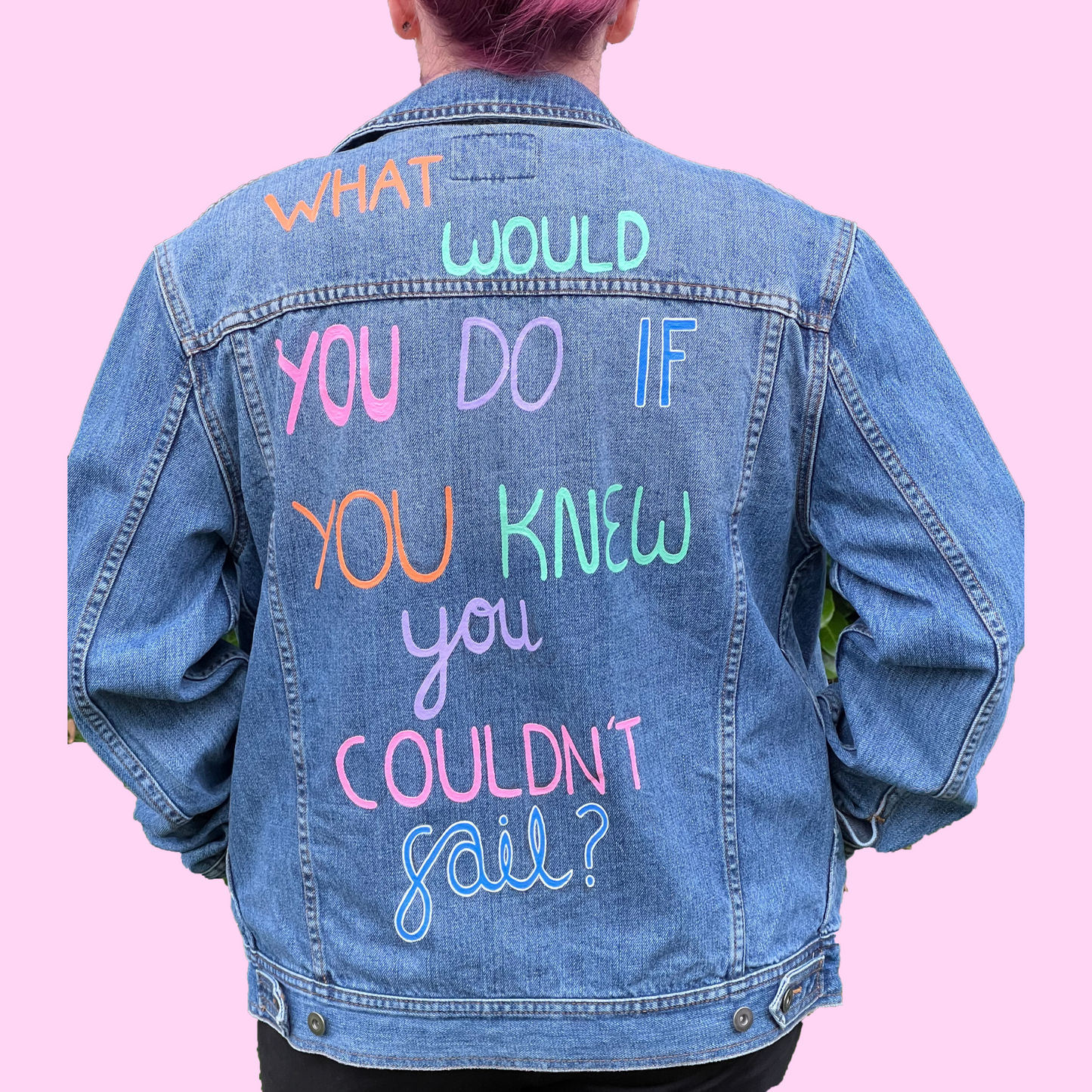 Motivational Quote Jacket, Custom Denim Jacket