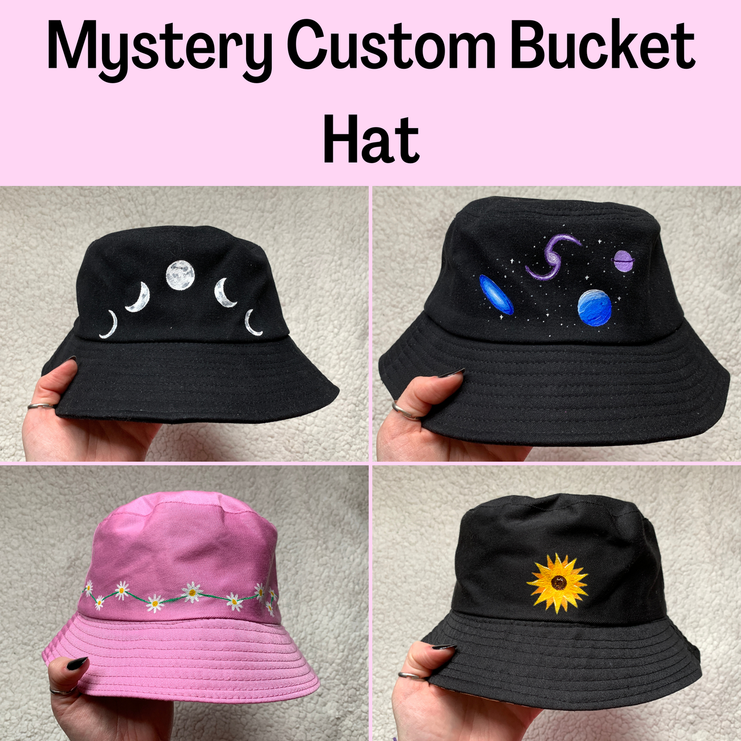 Mystery Painted Hat, Surprise Custom Bucket Hat
