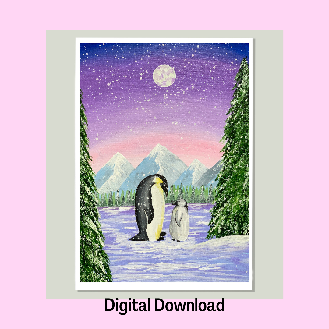 Penguins Art Print, Digital Download