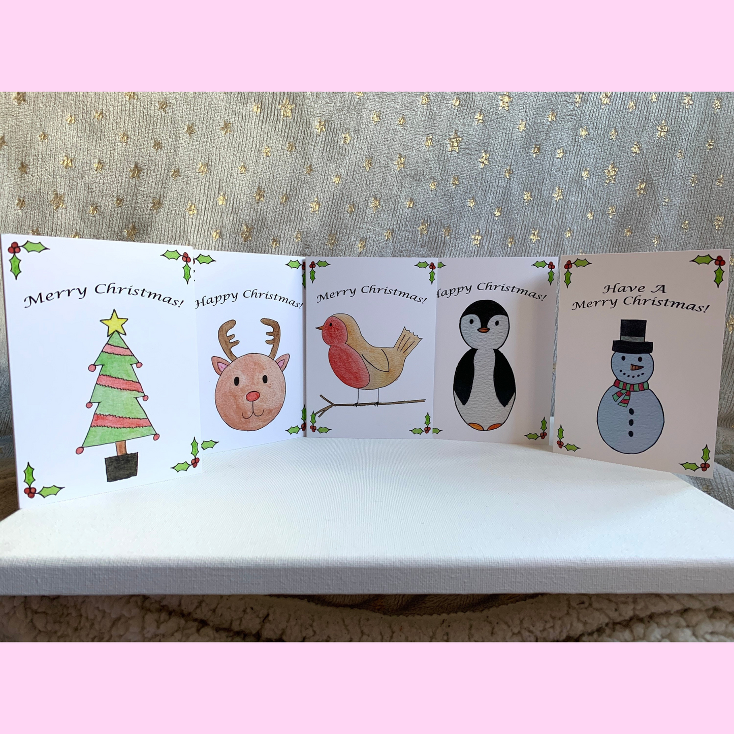 Christmas Card Pack, Watercolour Christmas Cards