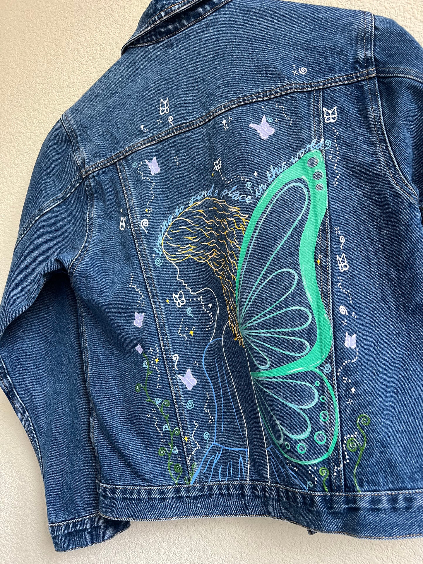 Fairy Jacket, Place In This World Inspired Custom Denim Jacket