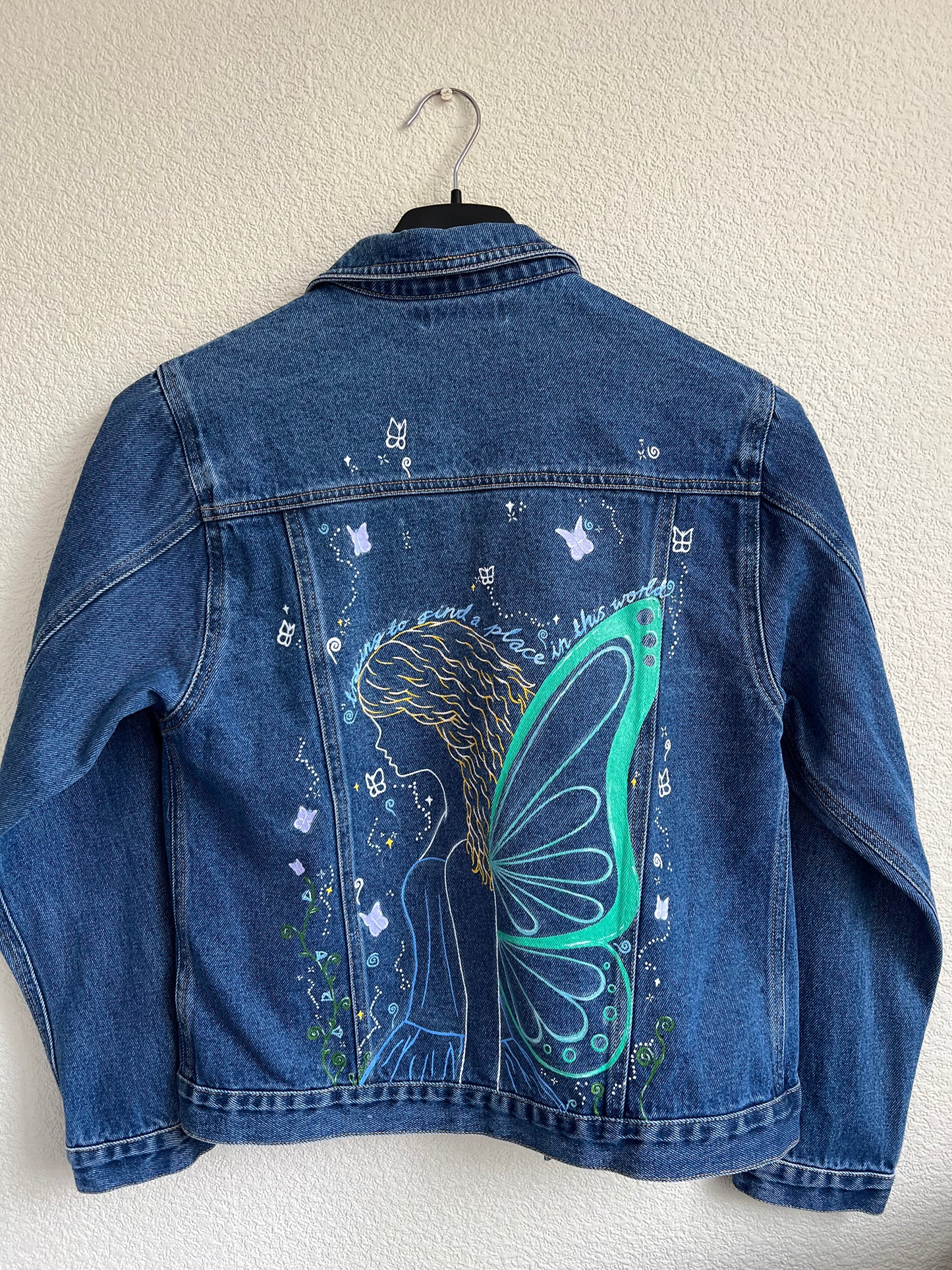 Fairy Jacket, Place In This World Inspired Custom Denim Jacket