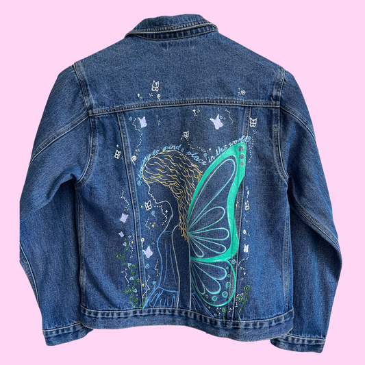 Fairy Jacket, Place In This World Inspired Custom Denim Jacket