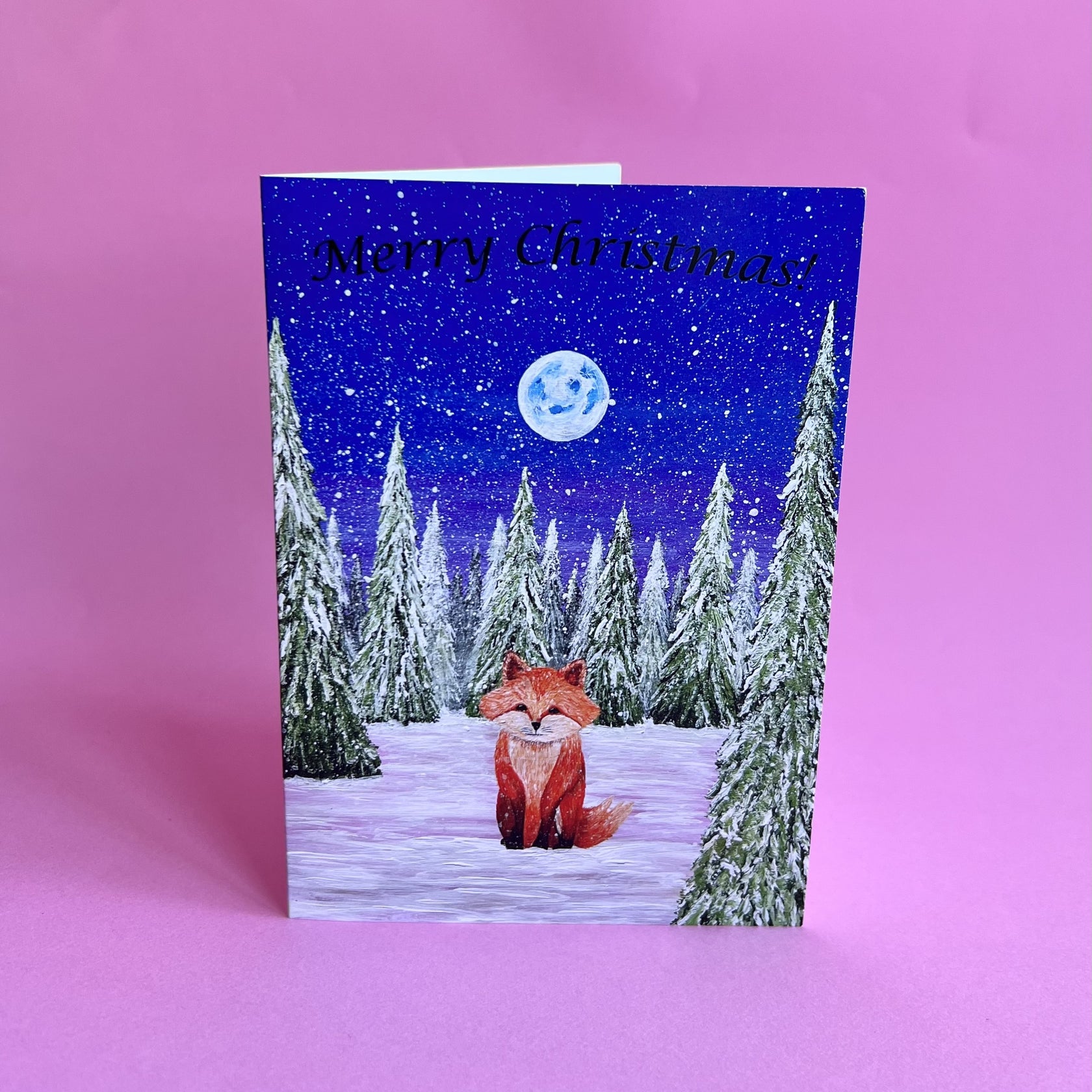 Christmas Tree Card, Family Xmas Card, Christmas Tree Painting Cards