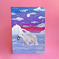 Christmas Polar Bear Card, Acrylic Painting Christmas Card