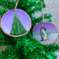Penguin Christmas Decoration, Hanging Wood Slice