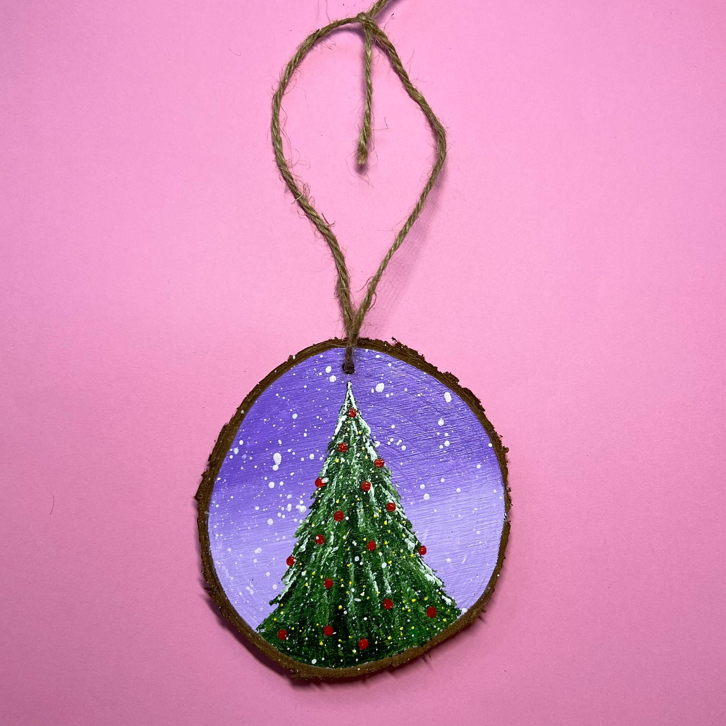 Christmas Tree Decoration, Hanging Wood Slice