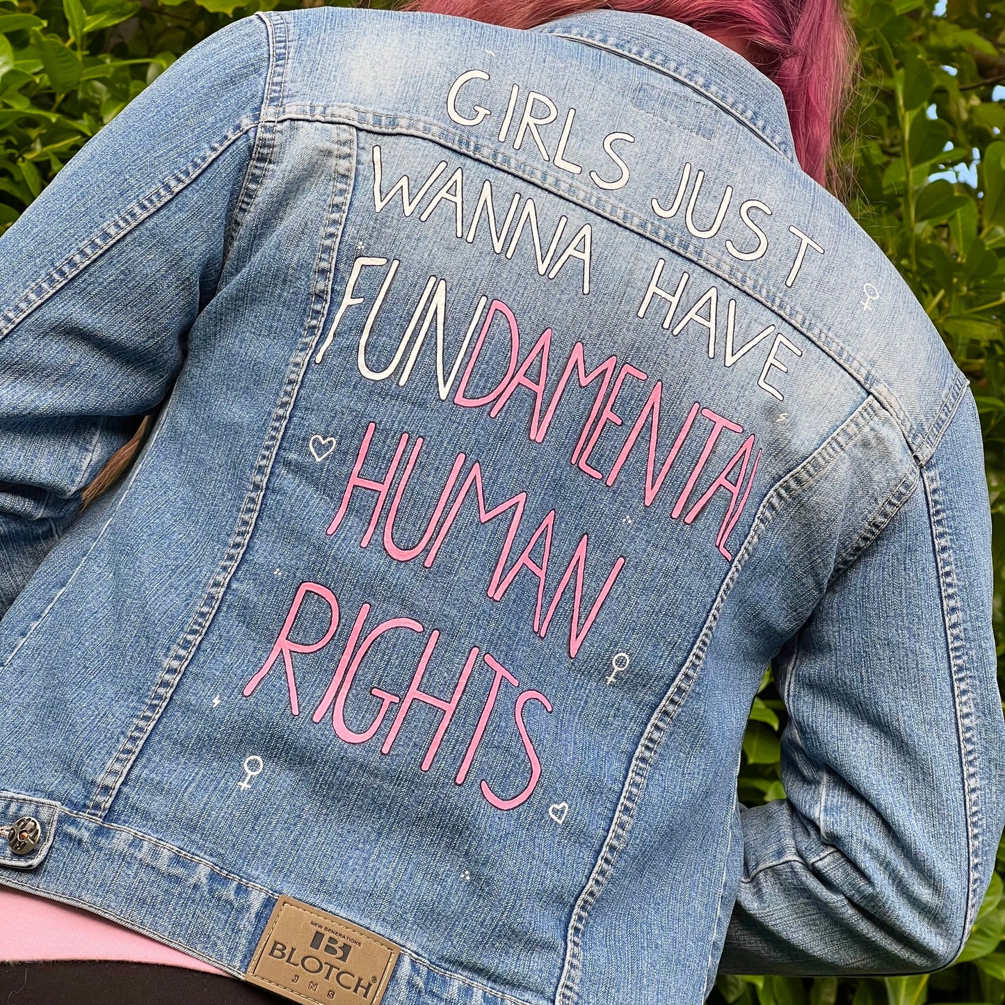Feminism Quote Jacket, Custom Denim Jacket