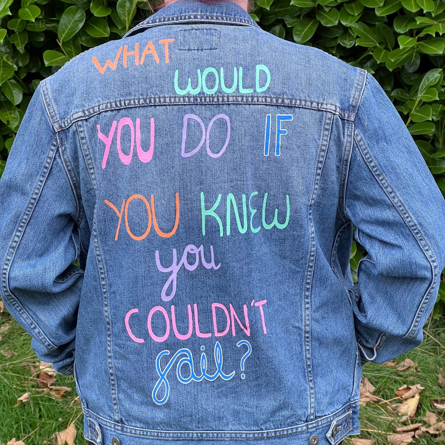 Motivational Quote Jacket, Custom Denim Jacket