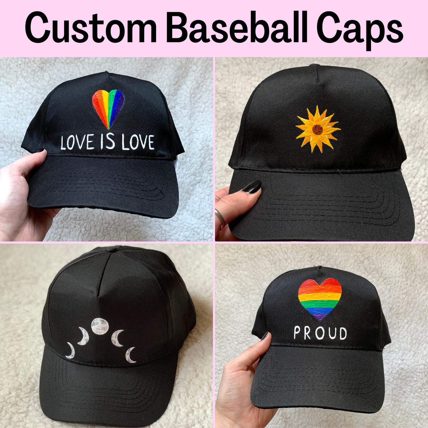Custom Painted Baseball Caps