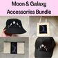 Moon & Galaxy Accessories Bundle, Hat, Cap, Tote Bag, & Pouch Gift Set