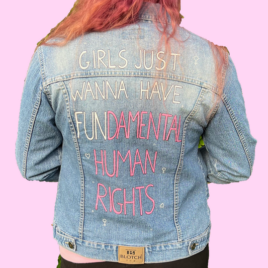 Feminism Quote Jacket, Custom Denim Jacket